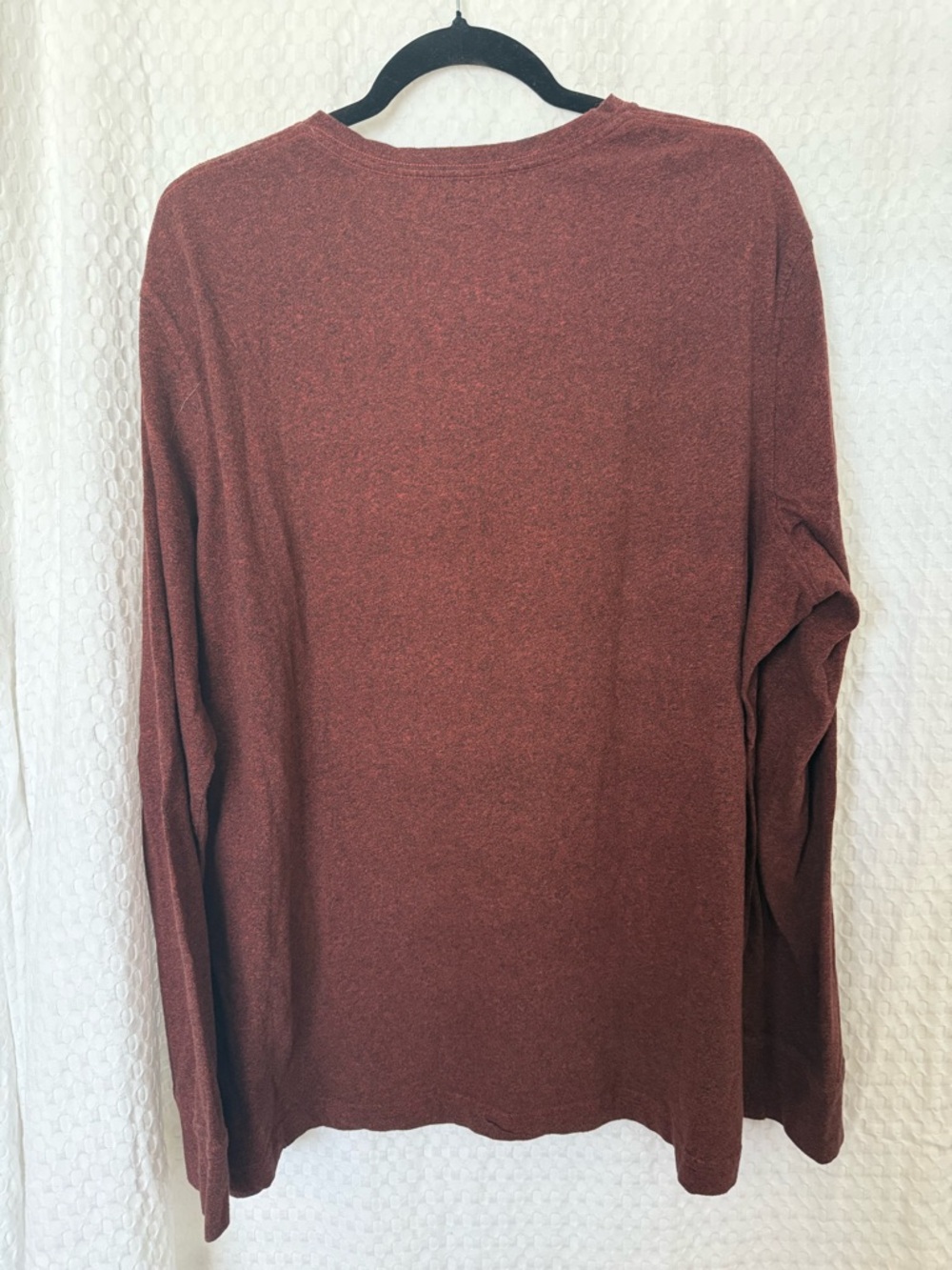 Men’s Croft & Barrow Extra Soft Henley Long Sleeve Shirt XXL Red Heather - Picture 2 of 3